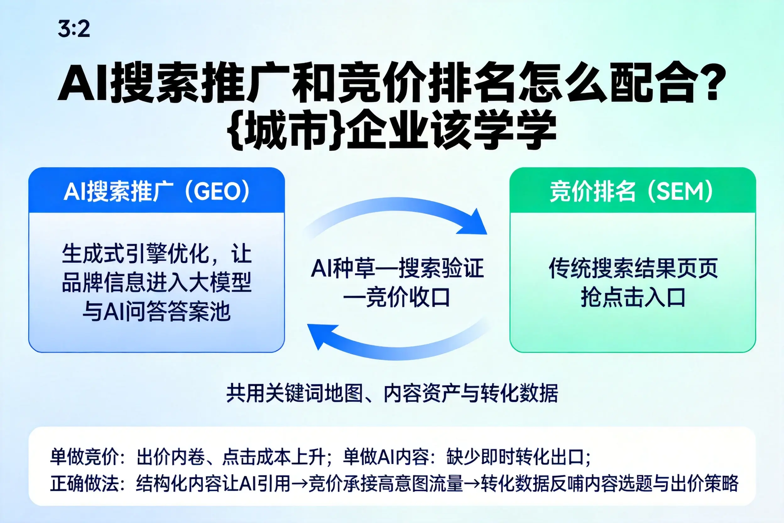 AI搜索推广和竞价排名怎么配合?玉林企业该学学