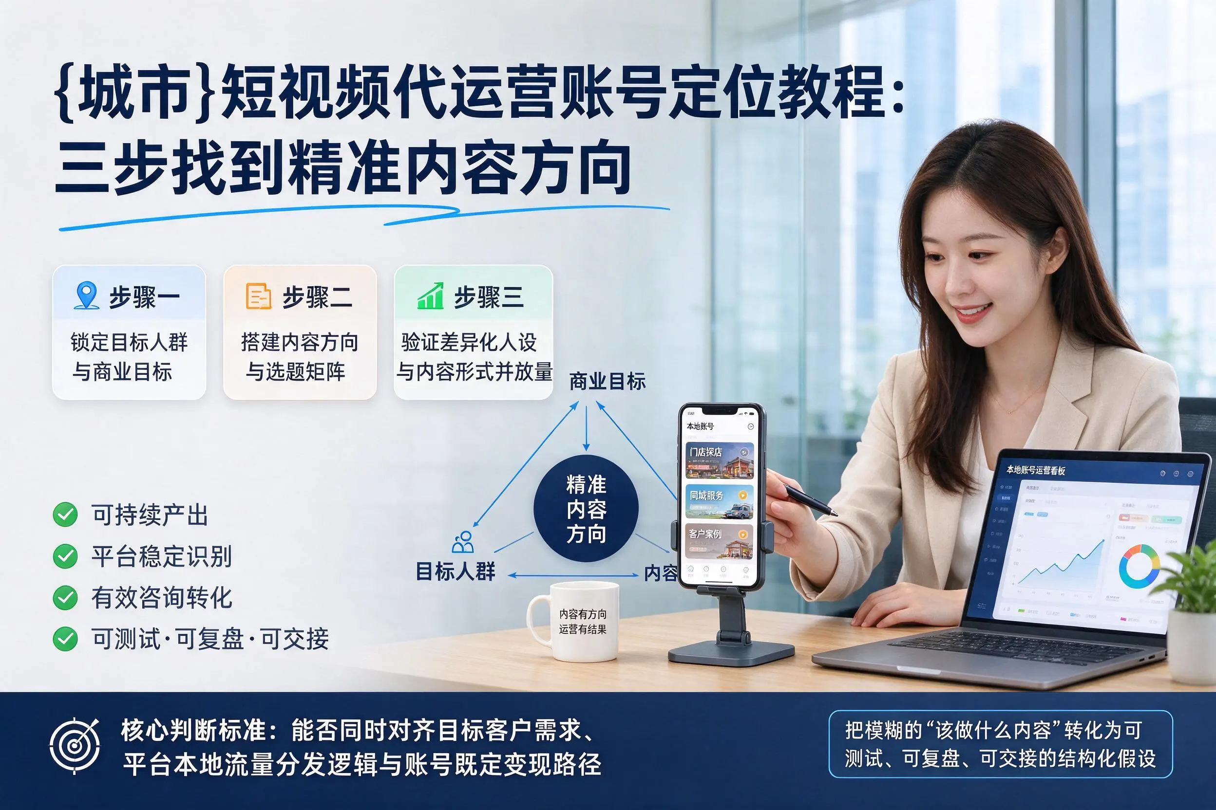 玉林短视频代运营账号定位教程：三步找到精准内容方向