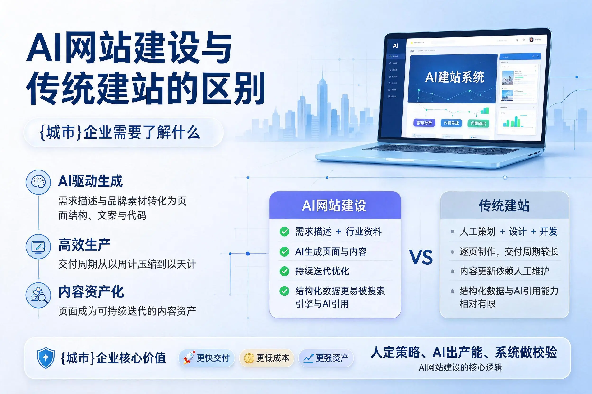 AI网站建设与传统建站的区别，玉林企业需要了解什么