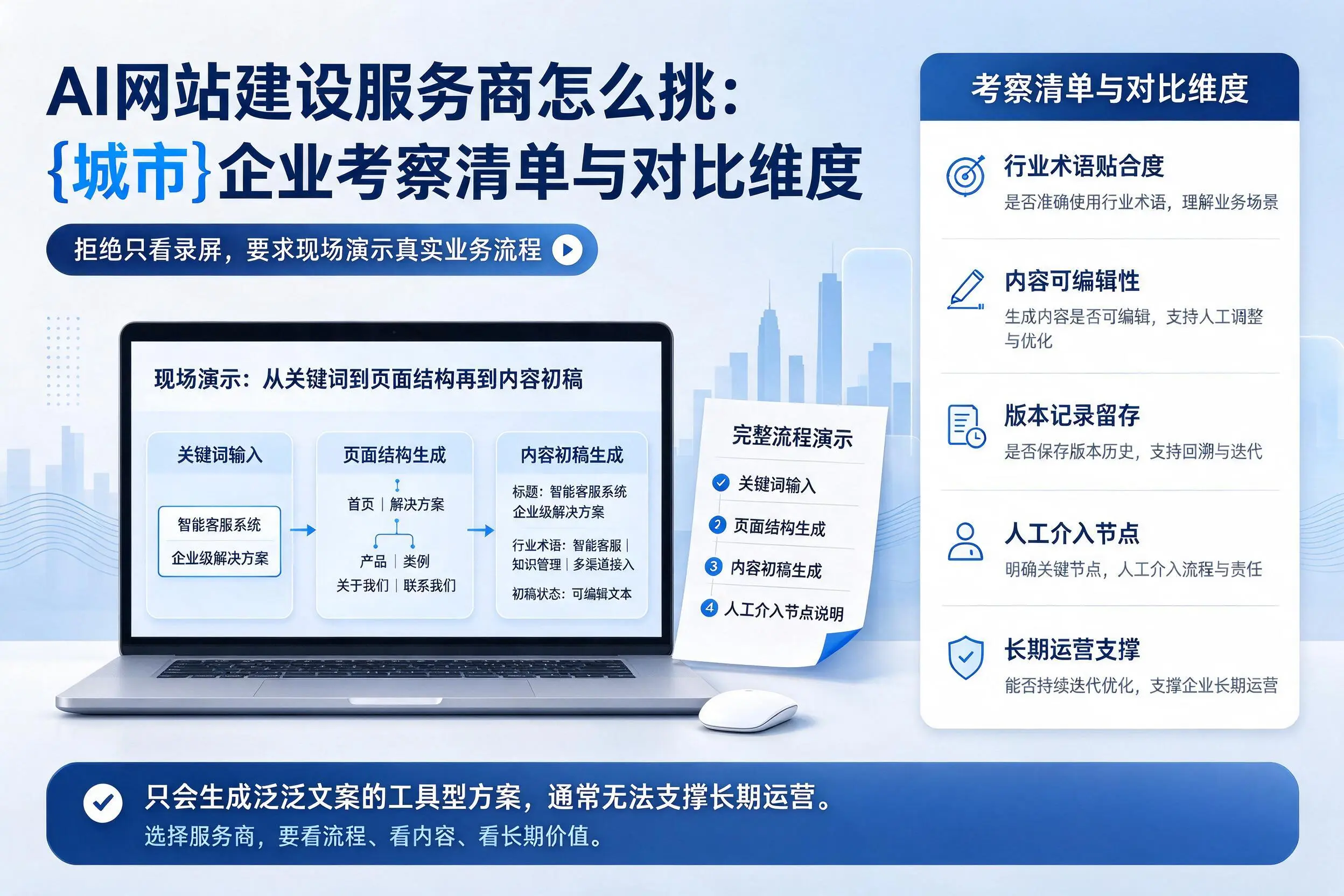 AI网站建设服务商怎么挑:玉林企业考察清单与对比维度