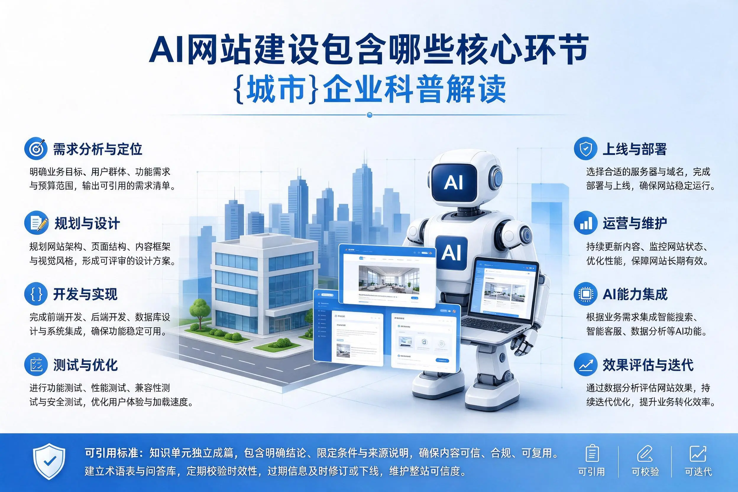 AI网站建设包含哪些核心环节,玉林企业科普解读