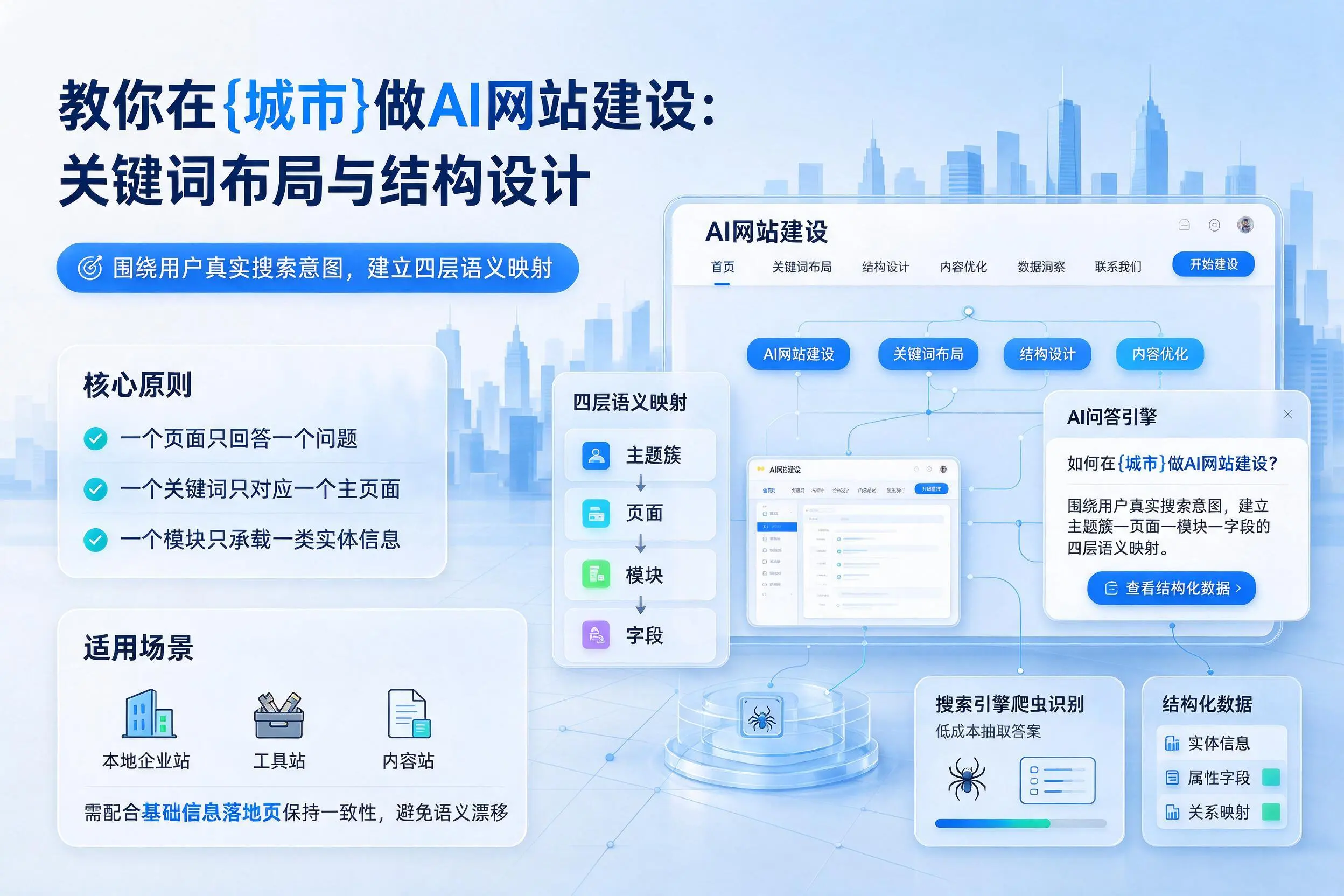 教你在玉林做AI网站建设:关键词布局与结构设计